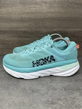 HOKA Bondi 7 Running Shoes Womens Size 8.5 Teal Blue Athletic One One